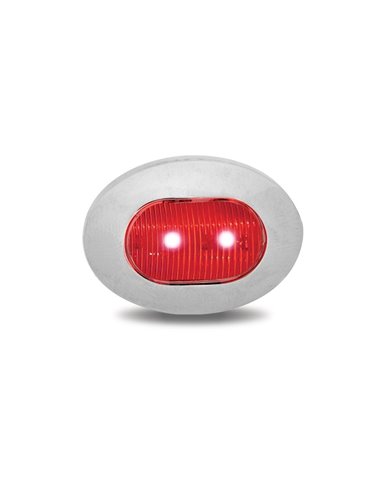 Mini Oval Button Clear Red LED - 3 Wire Mini Oval Button Clear Red LED - 3 Wire