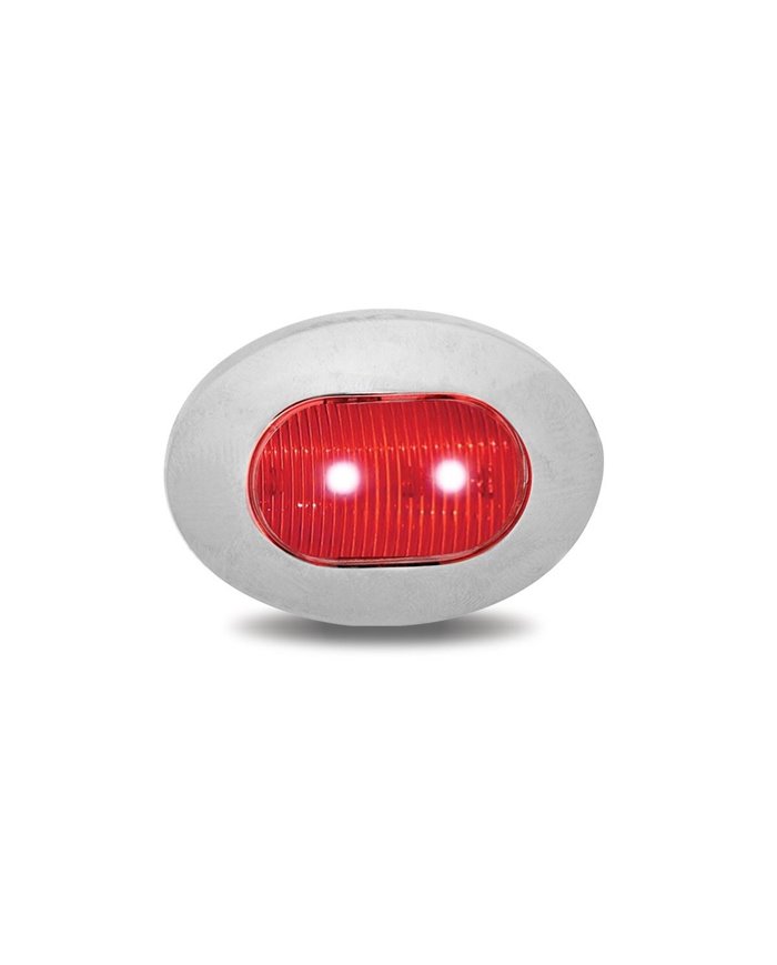 Mini Oval Button Red LED - 3 Wire