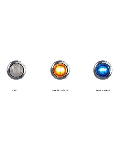 Mini Button Dual Revolution Amber/Blue LED Mini Button Dual Revolution Amber/Blue LED