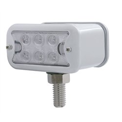 UP39417-12 LED Dual Function Double Face Light W/Bezel - T-Mount - Amber & Red LED/Clear Lens