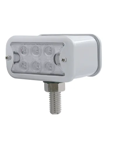 UP39417-12 LED Dual Function Double Face Light W/Bezel - T-Mount - Amber & Red LED/Clear Lens