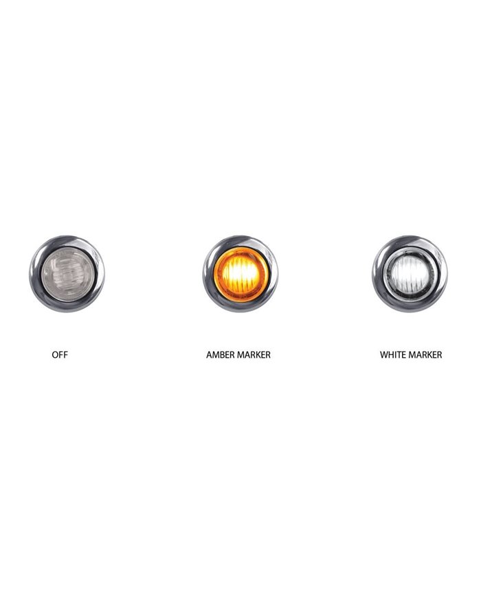 Mini Button Dual Revolution Amber/White LED Mini Button Dual Revolution Amber/White LED