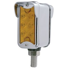 UP39419-12 LED Dual Function Double Face Light W/Visor - Vertical Mount - Amber & Red LED/ Amber & Red Lens
