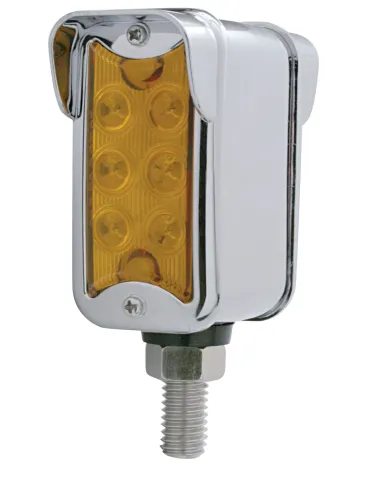 UP39419-12 LED Dual Function Double Face Light W/Visor - Vertical Mount - Amber & Red LED/ Amber & Red Lens