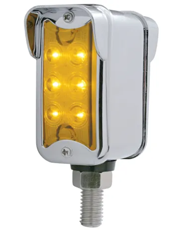 UP39419-12 LED Dual Function Double Face Light W/Visor - Vertical Mount - Amber & Red LED/ Amber & Red Lens