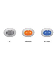 Mini Oval Button Dual Revolution Amber/Blue LED Mini Oval Button Dual Revolution Amber/Blue LED