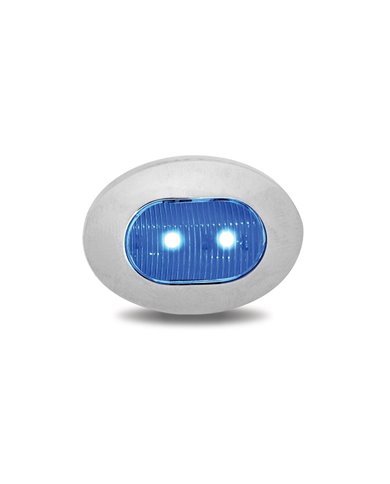 Mini Oval Button Dual Revolution Amber/Blue LED Mini Oval Button Dual Revolution Amber/Blue LED