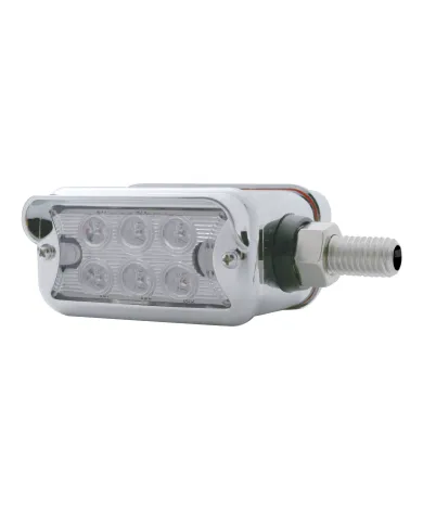 UP39421-12 LED Dual Function Double Face Light W/Visor - Horizontal Mount - Amber & Red LED/Clear Lens