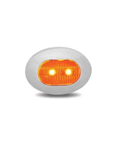Mini Oval Button Dual Revolution Amber/Red LED Mini Oval Button Dual Revolution Amber/Red LED
