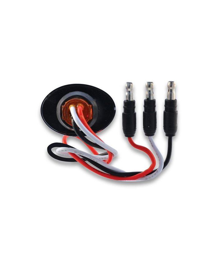 Mini Oval Button Dual Revolution Amber/Red LED Mini Oval Button Dual Revolution Amber/Red LED