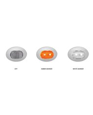 Mini Oval Button Dual Revolution Amber/White LED Mini Oval Button Dual Revolution Amber/White LED