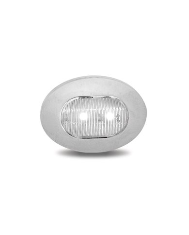Mini Oval Button Dual Revolution Amber/White LED Mini Oval Button Dual Revolution Amber/White LED