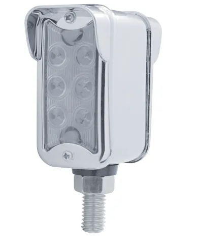 UP39422-12 LED Dual Function Double Face Light W/Visor - Vertical Mount - Amber & Red LED/Clear Lens