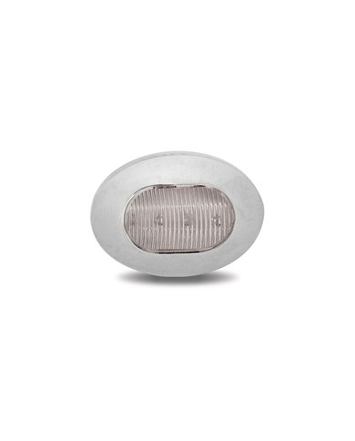 Mini Oval Button Dual Revolution Red/White LED Mini Oval Button Dual Revolution Red/White LED