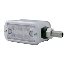 UP39423-12 LED Dual Function Double Face Light With Bezel - Horizontal Mount - Amber & Red LED/Clear Lens