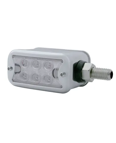 UP39423-12 LED Dual Function Double Face Light With Bezel - Horizontal Mount - Amber & Red LED/Clear Lens