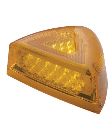 UP39436-37 LED Turn Signal Light With Chrome Base For 1987-2007 Peterbilt 379/378/357- Amber LED/Amber Lens