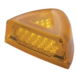 UP39436-37 LED Turn Signal Light With Chrome Base For 1987-2007 Peterbilt 379/378/357- Amber LED/Amber Lens