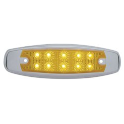 UP39451-10 LED Reflector Rectangular Clearance/Marker Light - Amber LED/Amber Lens