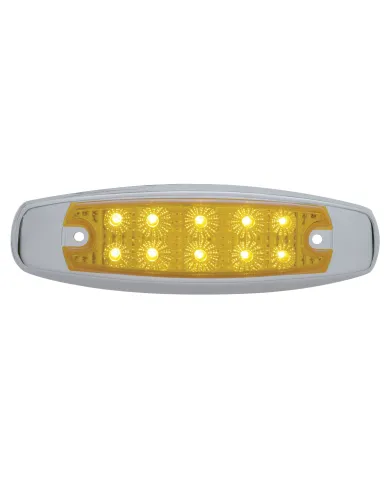 UP39451-10 LED Reflector Rectangular Clearance/Marker Light - Amber LED/Amber Lens