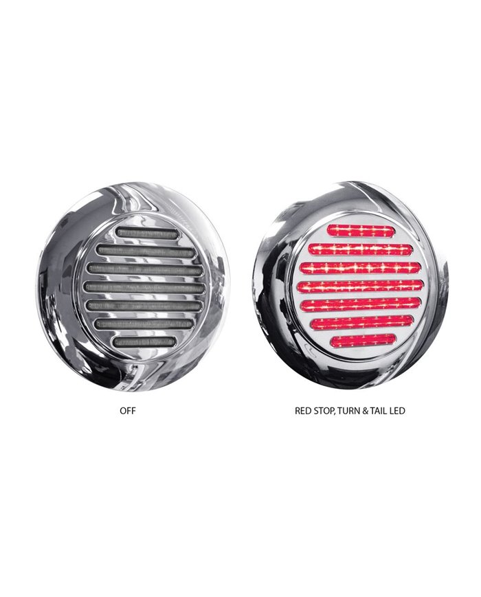 4" Flatline Flange Mount Clear Red LED (49 Diodes)