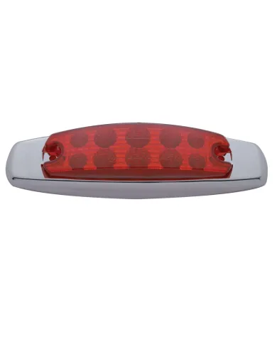 UP39452-10 LED Reflector Rectangular Clearance/Marker Light - Red LED/Red Lens