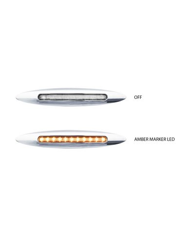 Slim Marker Flatline Clear Amber LED (9 Diodes) Slim Marker Flatline Clear Amber LED (9 Diodes)