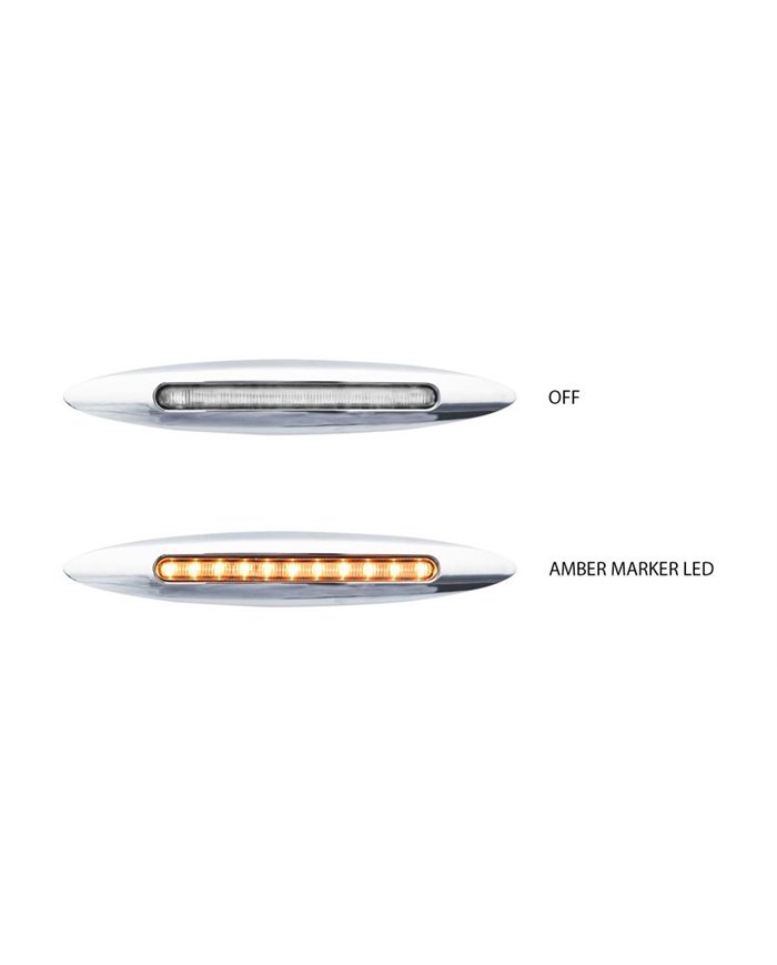 Slim Marker Flatline Clear Amber LED (9 Diodes)