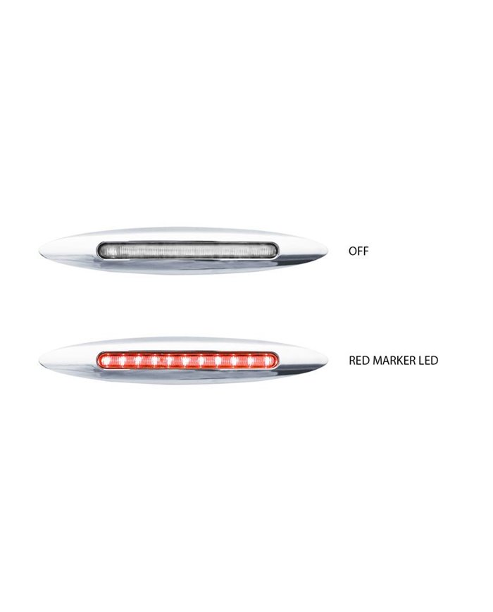 Slim Marker Flatline Clear Red LED (9 Diodes)