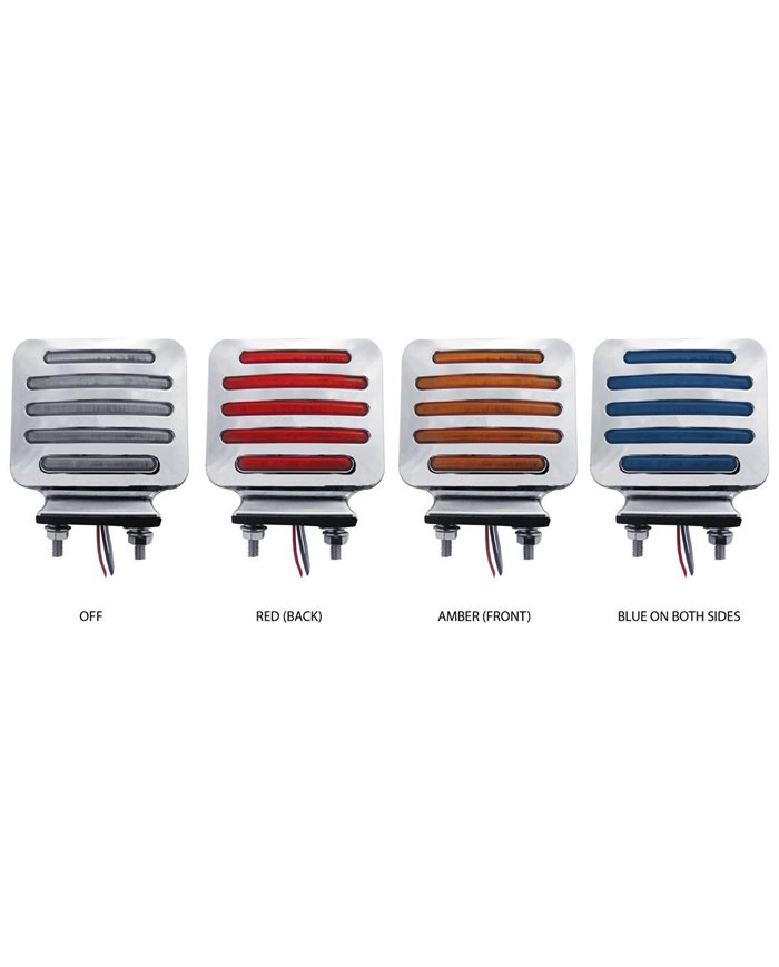 Dual Flatline Double Face Square Combination Amber/Red/Blue LED Dual Flatline Double Face Square Combination Amber/Red/Blue LED