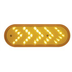 UP39475-35 LED 6" Reflector Oval Sequential Turn Signal Light - Amber LED/Amber Lens