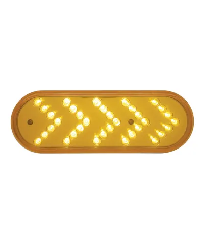 UP39475-35 LED 6" Reflector Oval Sequential Turn Signal Light - Amber LED/Amber Lens