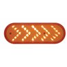 UP39476-35 LED 6" Reflector Oval Sequential Turn Signal Light - Red LED/Red Lens