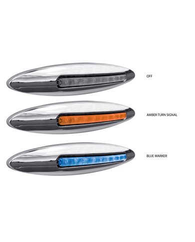 6" Slim Marker Dual Flatline Amber/Blue LED (9 Diodes) 6" Slim Marker Dual Flatline Amber/Blue LED (9 Diodes)