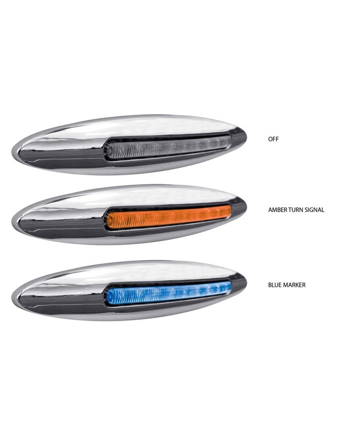 6" Slim Marker Dual Flatline Amber/Blue LED (9 Diodes) 6" Slim Marker Dual Flatline Amber/Blue LED (9 Diodes)