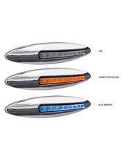 6" Slim Marker Dual Flatline Amber/Blue LED (9 Diodes) 6" Slim Marker Dual Flatline Amber/Blue LED (9 Diodes)