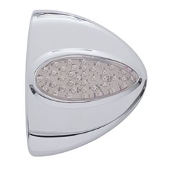 UP39501-39 LED Teardrop Headlight Turn Signal Light Cover For Peterbilt - Amber LED/Clear Lens