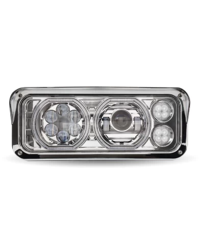 Rectangular Halo LED Projector Headlight Assembly - Chrome (Driver Side) Rectangular Halo LED Projector Headlight Assembly - Chrome (Driver Side)