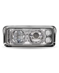 Rectangular Halo LED Projector Headlight Assembly - Chrome (Driver Side) Rectangular Halo LED Projector Headlight Assembly - Chrome (Driver Side)