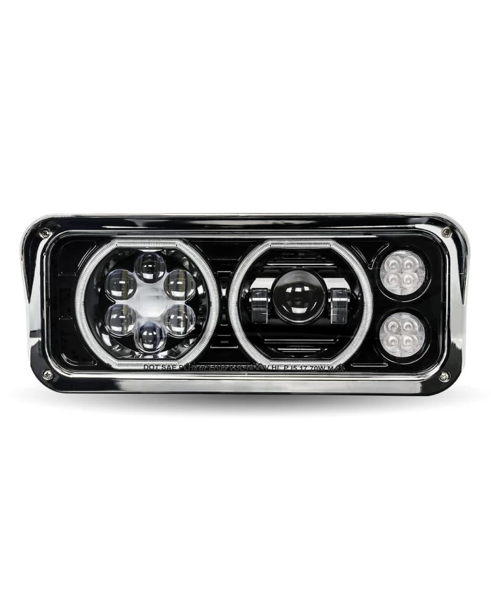 Rectangular Halo LED Projector Headlight Assembly - Black (Driver Side) Rectangular Halo LED Projector Headlight Assembly - Black (Driver Side)
