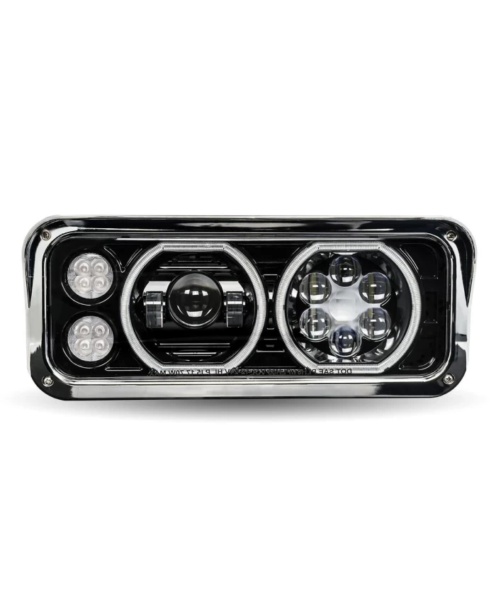 Rectangular Halo LED Projector Headlight Assembly - Black (Passenger Side) Rectangular Halo LED Projector Headlight Assembly - Black (Passenger Side)