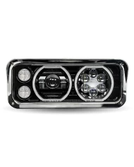 Rectangular Halo LED Projector Headlight Assembly - Black (Passenger Side) Rectangular Halo LED Projector Headlight Assembly - Black (Passenger Side)
