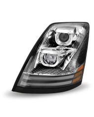 Volvo VNL LED Projector Headlight Assembly - Chrome (Driver Side) Volvo VNL LED Projector Headlight Assembly - Chrome (Driver Side)