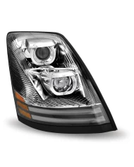 Volvo VNL LED Projector Headlight Assembly - Chrome (Passenger Side) Volvo VNL LED Projector Headlight Assembly - Chrome (Passenger Side)