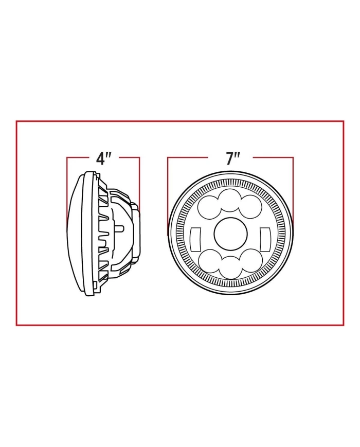 7" Round LED Headlight (1320 Lumens) 7" Round LED Headlight (1320 Lumens)