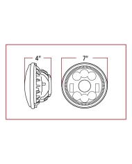 7" Round LED Headlight (1320 Lumens) 7" Round LED Headlight (1320 Lumens)