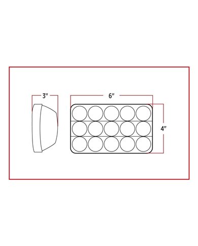 4" x 6" LED Headlight with with High Intensity Epistar Diodes (15 Diodes) - 3150 Lumens 4" x 6" LED Headlight with with High Intensity Epistar Diodes (15 Diodes) - 3150 Lumens