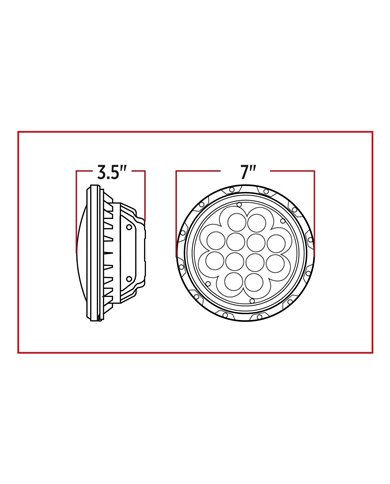 7" Round Economy LED Headlight with Adapter Plug (3000 Lumens) - Not DOT Approved 7" Round Economy LED Headlight with Adapter Plug (3000 Lumens) - Not DOT Approved