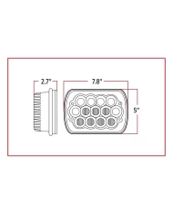 5" x 7" Square Economy LED Headlight with Adapter Plug (1900 Lumens) - Not DOT Approved 5" x 7" Square Economy LED Headlight with Adapter Plug (1900 Lumens) - Not DOT Approved
