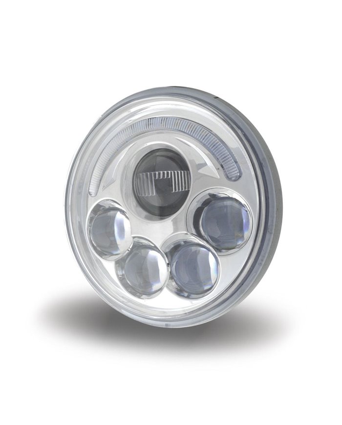 5.75" Standard LED Projector Headlight with White Auxiliary Accent - High Beam (1400 Lumens) 5.75" Standard LED Projector Headlight with White Auxiliary Accent - High Beam (1400 Lumens)